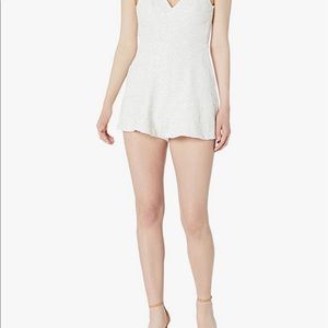 DRESS THE POPULATION white sequin romper